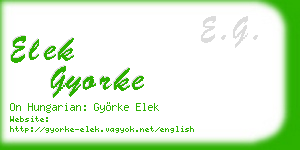 elek gyorke business card